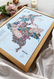 Mapa ilustrado "Colombia en flor"